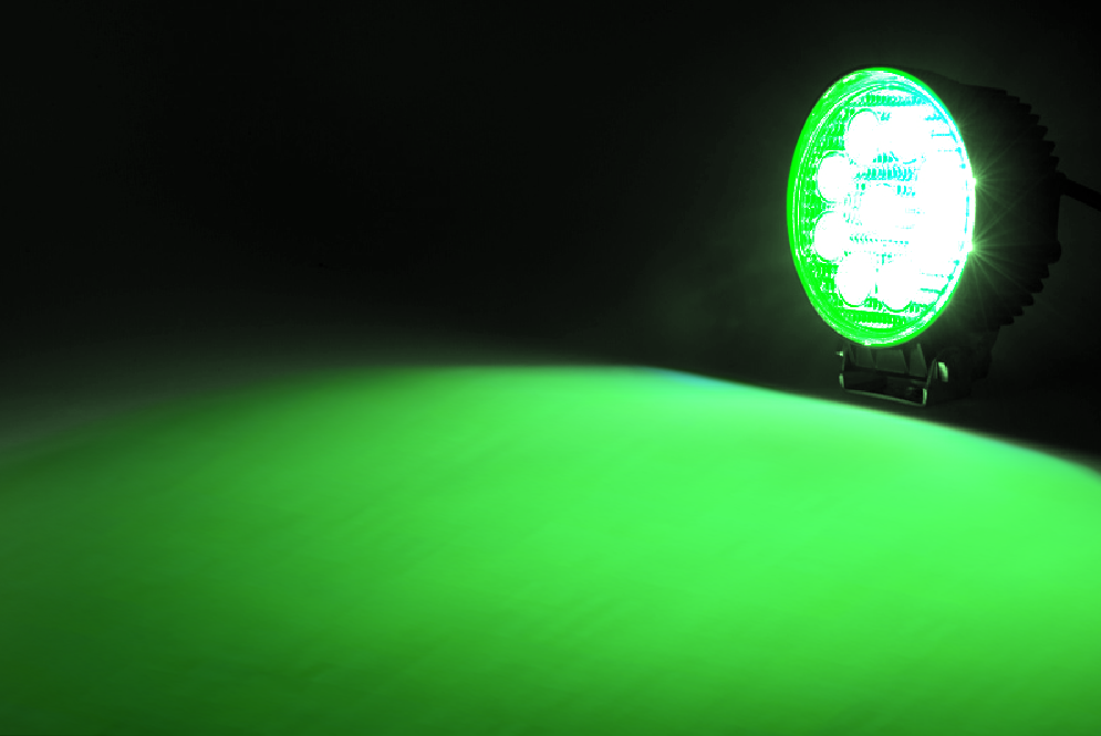 Quake LED Work Light 4 Inch Work Light 27 Watt Green Spot Fracture Series - QFR069