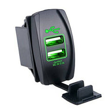 Load image into Gallery viewer, Quake LED Rocker Type Switch Illuminated USB Ports - 2 Pin Green - QRS705