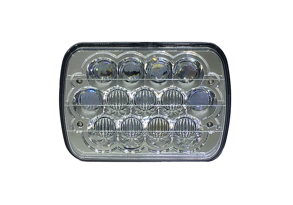 Quake LED Headlight 5x7 Inch Headlight 39 Watt High/Low Jeep YJ/XJ Tempest Series - QTE463