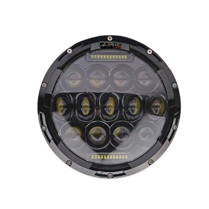 Quake LED Headlight 7 in. RGB Headlight Tempest Chrome Or Black Reflector - QTE769