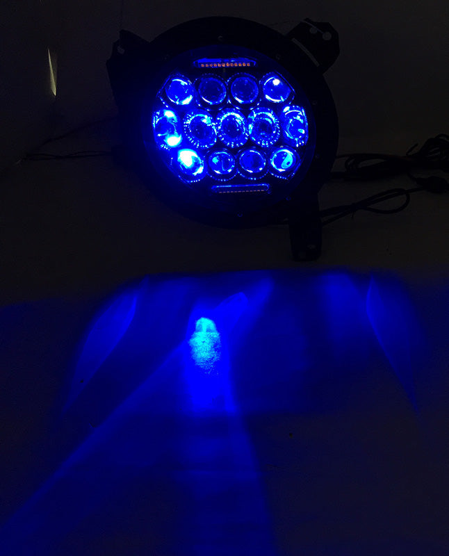 Quake LED Headlight 7 in. RGB Headlight Tempest Chrome Or Black Reflector - QTE770