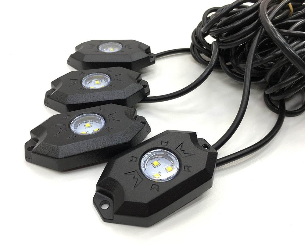 Quake LED Underbody Light Kit LED Rock Lights 4 Pods Kit White - QTL441