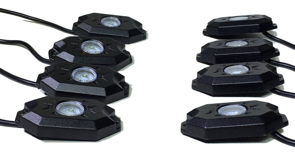 Quake LED Underbody Light Kit 8 Piece RGB Accent Rock Lights (Controller Not Included) Quad Lock - QTL924