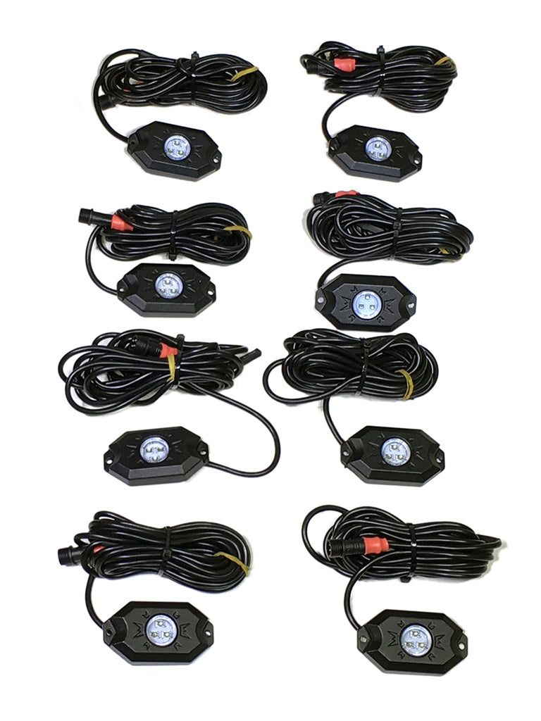 Quake LED Underbody Light Kit 8 Piece RGB Accent Rock Lights (Controller Not Included) Quad Lock - QTL924