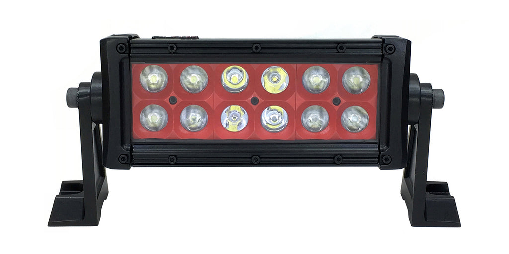 Quake LED Light Bar 8 Inch LED Light Bar Dual Row 36 Watt Combo Red Reflector Ultra Color Series - QUU592