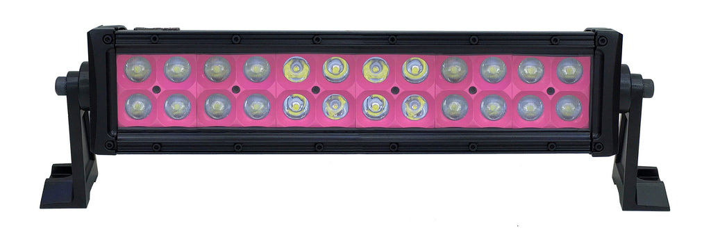 Quake LED Light Bar 13.5 Inch LED Light Bar Dual Row 72 Watt Pink Reflector Combo Ultra Color Series - QUU598