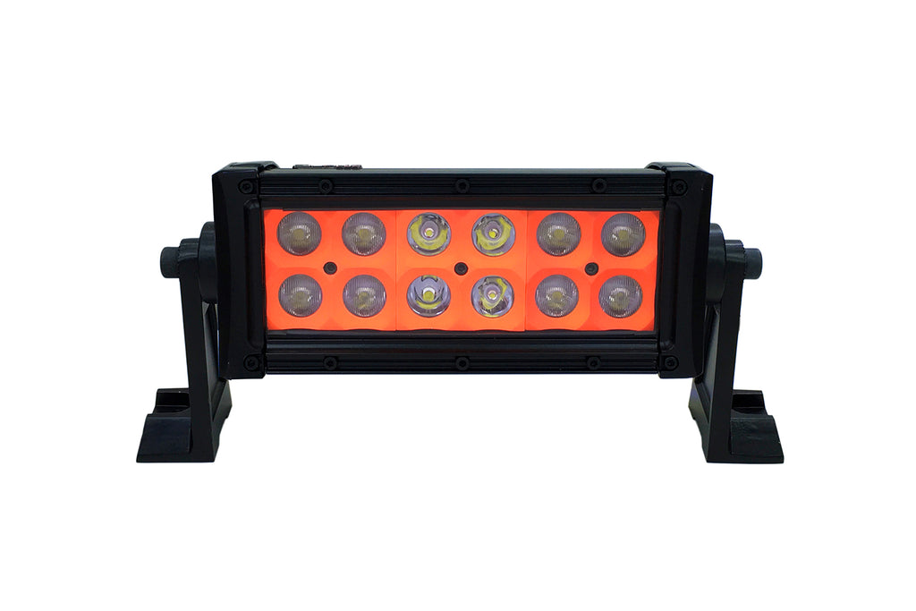 Quake LED Light Bar 8 Inch LED Light Bar Dual Row 36 Watt Combo Orange Reflector Ultra Color Series - QUU613