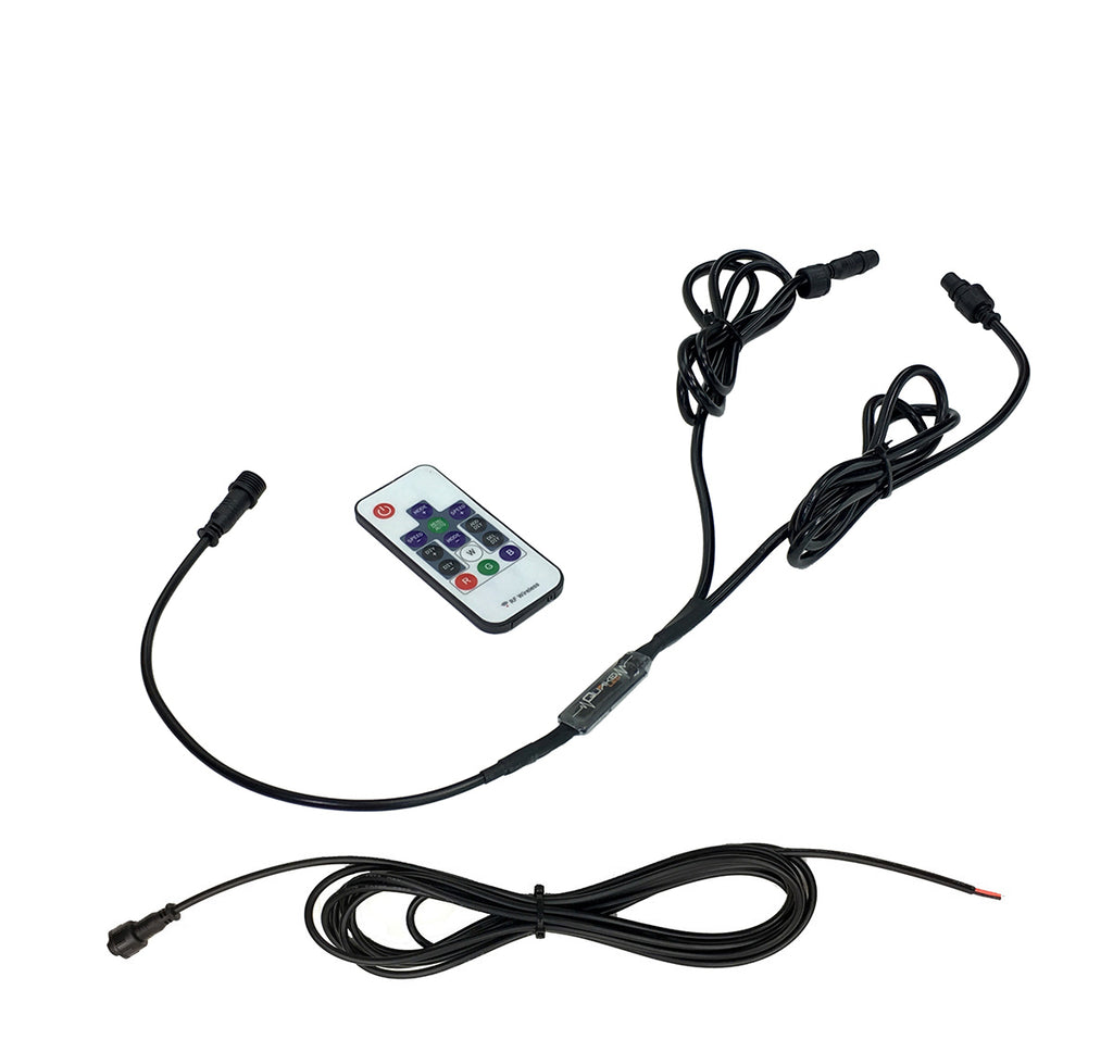 Quake LED Whip Light Remote Controller HD RGB Whip Dual 316 Effects RF Controller 11 Inch Power Side - QW855