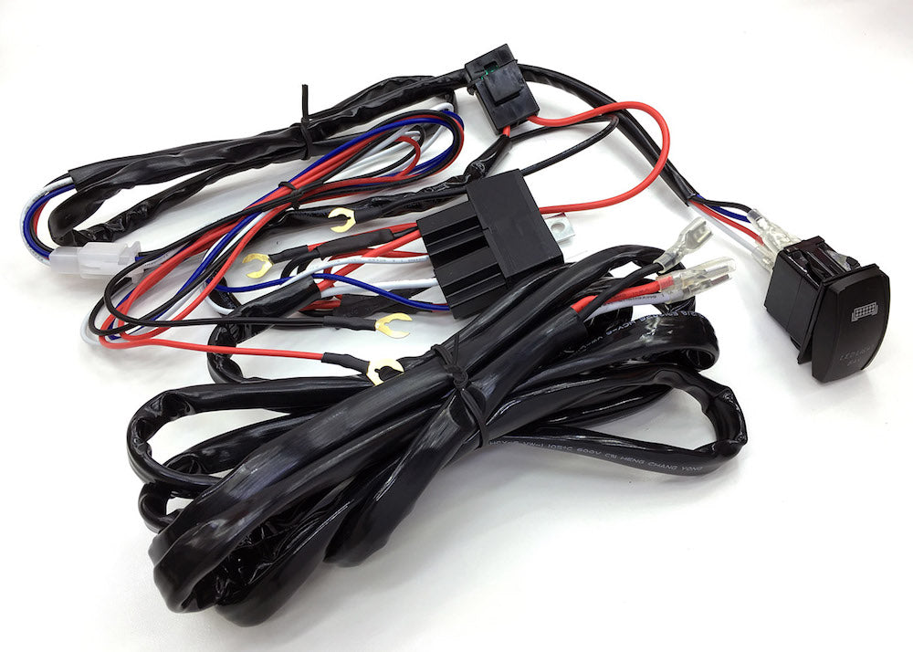 Quake LED Off-Road Light Wiring Harness Connector Dual Color Magma Light Bar Wire Harness HD 14 Gauge - QWH105