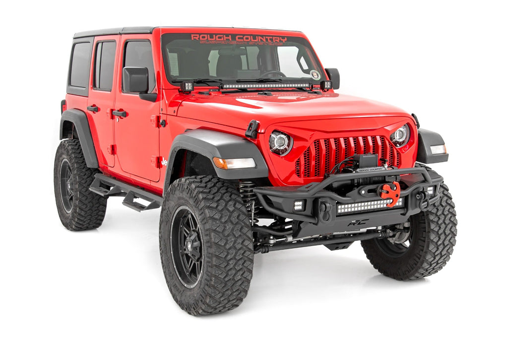 Rough Country Headlights Jeep 9-Inch DRL Halo LED Headlights Jeep Wrangler JL/JLU, Gladiator JT Rough Country - RCH5300