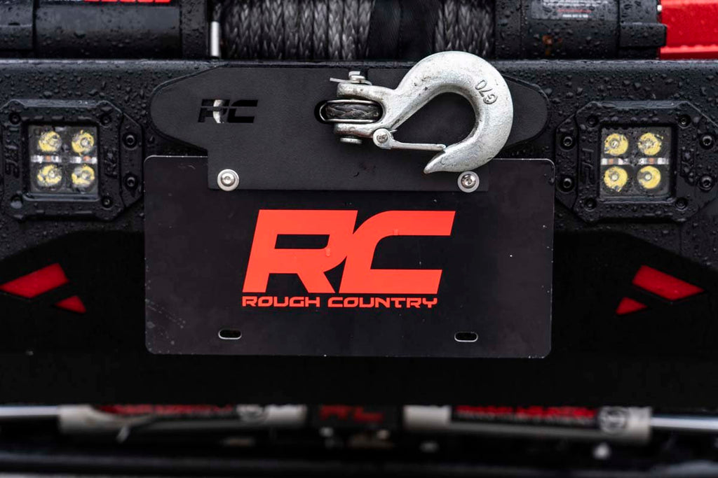 Rough Country License Plate Bracket Quick Release Hawse Fairlead License Plate Mount Rough Country - RS124