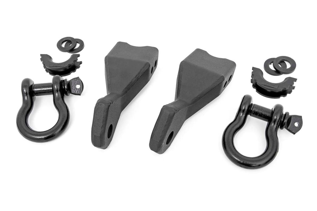 Rough Country Tow Hook Chevy Tow Hook to Shackle Conversion Kit w/Standard D-Rings & Rubber Isolators 19-20 Silverado 1500 Rough Country - RS155