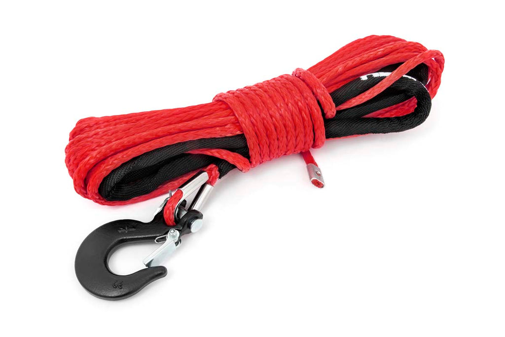 Rough Country Winch Rope Red 1/4 Inch Synthetic Winch Rope UTV, ATV Rough Country - RS161