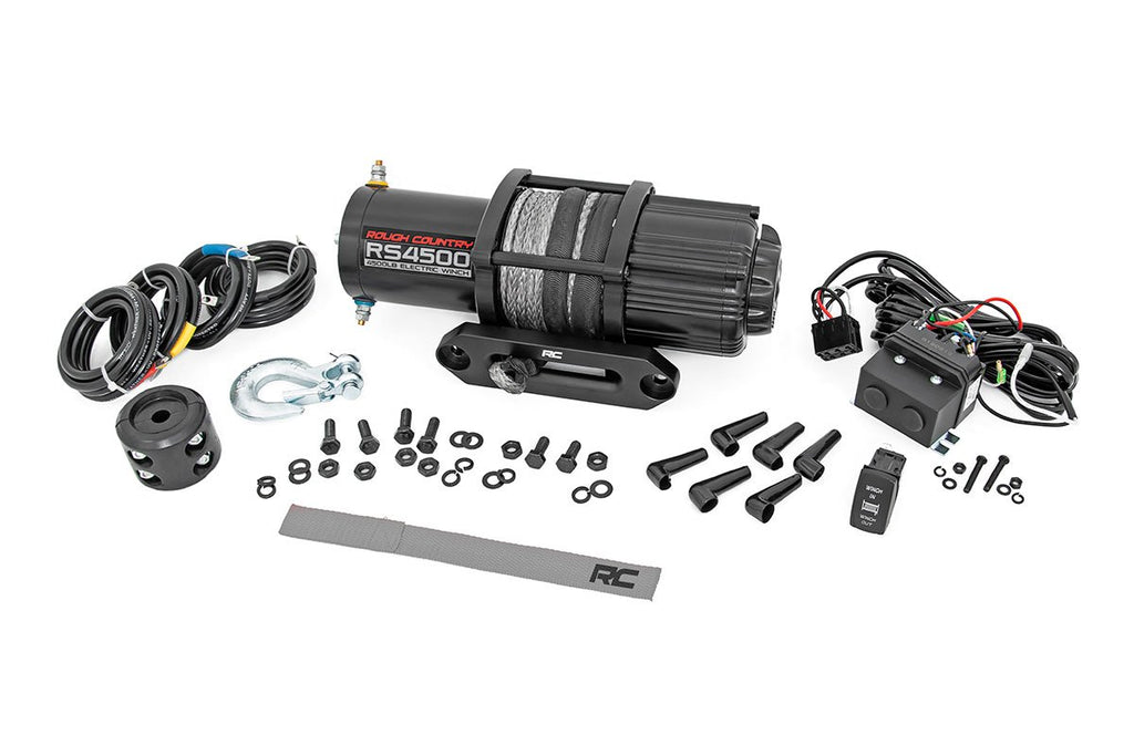 Rough Country Winches 4500 LB UTV/ATV Electric Winch w/Synthetic Rope Rough Country - RS4500S