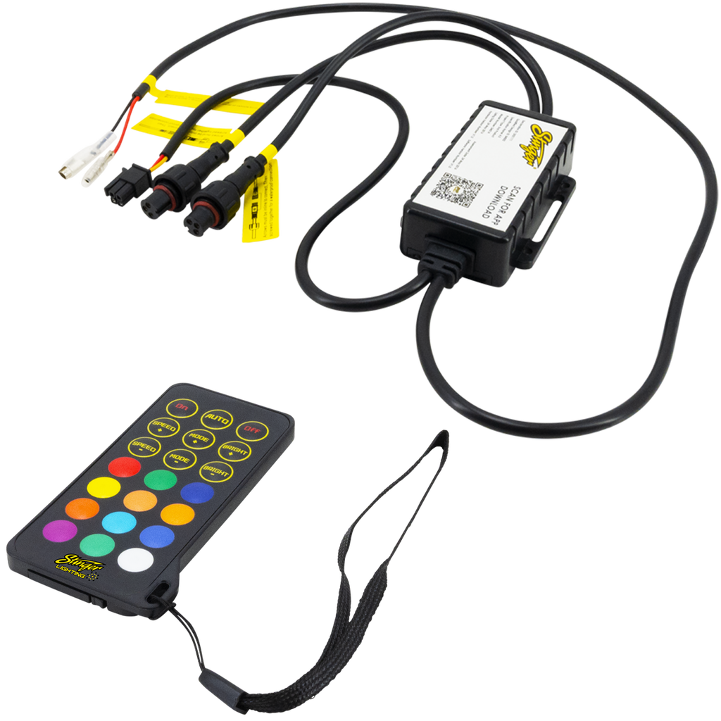 Stinger Off-Road Enlight10 4 Piece RGB Dynamic Rock Light Kit with Bluetooth Remote and On/Off Switch
