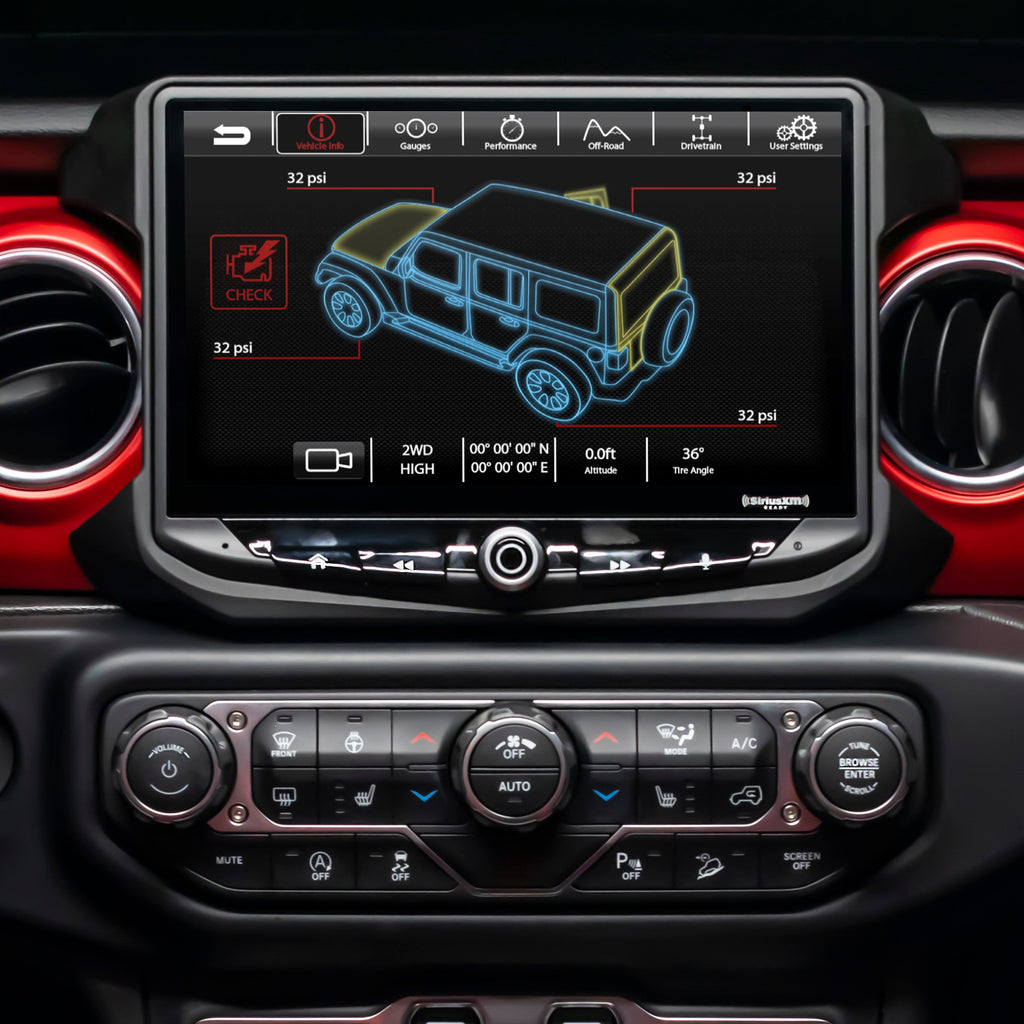 Stinger Off-Road Multimedia Jeep Wrangler JL and Gladiator JT (2018-2022) HEIGH10 10" Touchscreen Radio Plug-and-Play Replacement Kit | Displays Vehicle Information and Off-Road Mode