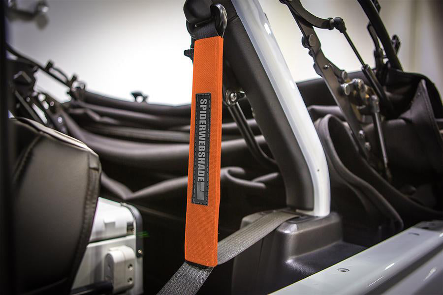 SPIDERWEBSHADE Product Orange Seatbelt Silencers JL4D