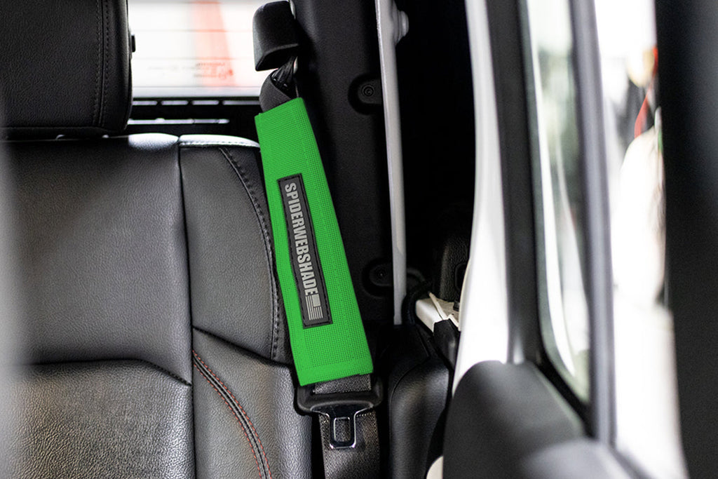 SPIDERWEBSHADE Product Green Seatbelt Silencers JT4D