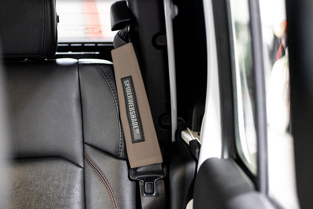 SPIDERWEBSHADE Product Tan Seatbelt Silencers JT4D