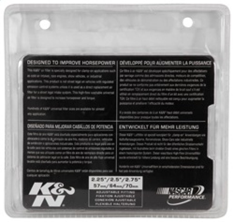 K&N Engineering Air Filters - Universal Fit K&N Universal Chrome Filter 2 3/4in FLG / 4 1/2in Bottom / 4 1/2in Height