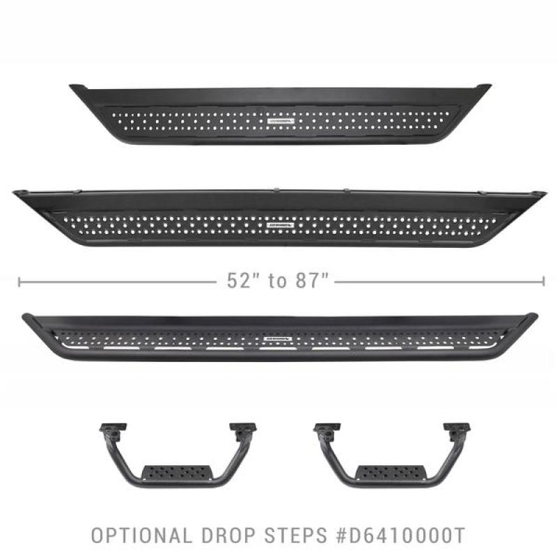 Go Rhino Side Steps Go Rhino Dominator Extreme D6 SideSteps - Tex Blk - 4in Drop Down Steps (Pair)