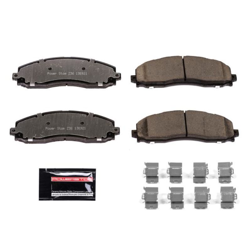 PowerStop Brake Pads - Performance Power Stop 13-19 Ford F-250 Super Duty Rear Z36 Truck & Tow Brake Pads w/Hardware