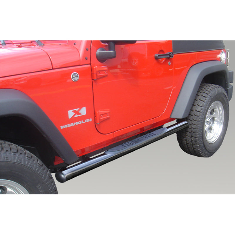 Rugged Ridge Side Steps Rugged Ridge 3-In Round Side Steps Black 07-18 2-Door Jeep Wrangler