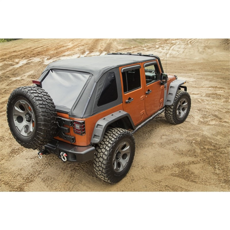 Rugged Ridge Soft Tops Rugged Ridge Bowless Soft Top Black Diamond 4-Door 07-18 Jeep Wrangler JK
