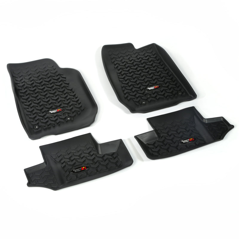 Rugged Ridge Floor Mats - Rubber Rugged Ridge Floor Liner Front/Rear Black 2007-2018 Jeep Wrangler JK 2 Dr