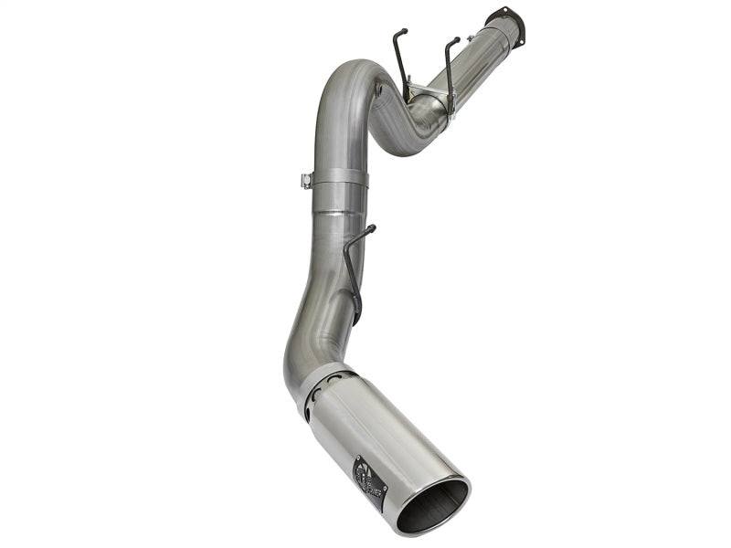 aFe DPF Back aFe LARGE BORE HD 5in 409-SS DPF-Back Exhaust w/Polished Tip 2017 Ford Diesel Trucks V8 6.7L (td)