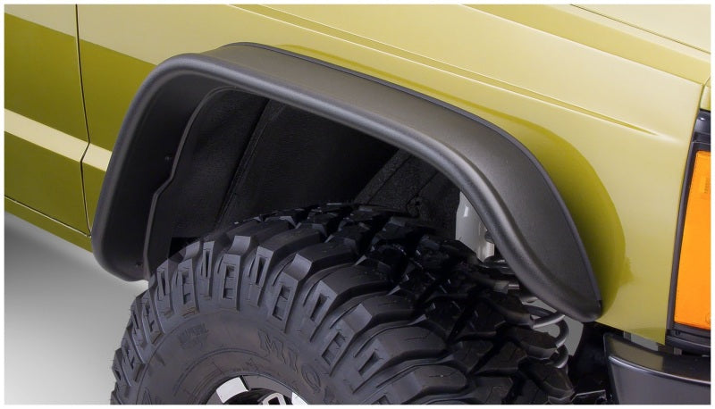 Bushwacker Fender Flares Bushwacker 84-01 Jeep Cherokee Flat Style Flares 2pc - Black