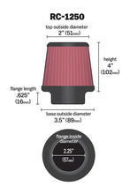 Load image into Gallery viewer, K&amp;N Engineering Air Filters - Universal Fit K&amp;N Universal Chrome Filter 2.25 Inch Flange / 3.5 Inch Base / 2 Inch Top / 4 Inch Height