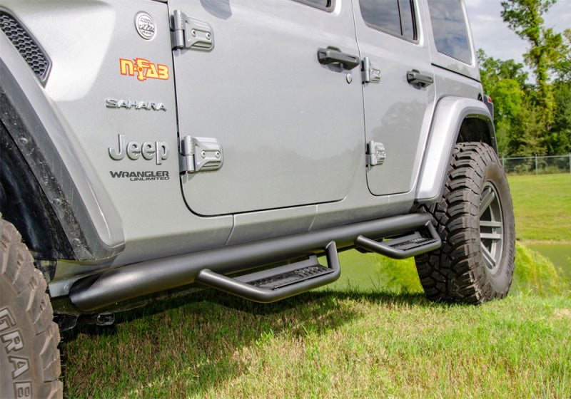 N-Fab Side Steps N-Fab Podium LG 2019 Jeep Wrangler JT 4DR Truck - Full Length - Tex. Black - 3in