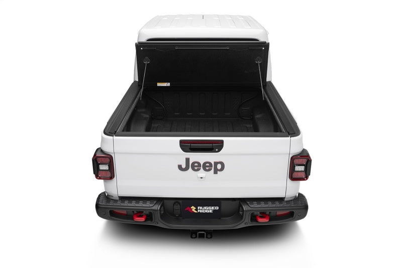 Rugged Ridge Tonneau Covers - Hard Fold Rugged Ridge Armis Hard Folding With LINE-X Bed Cover 2020 JT