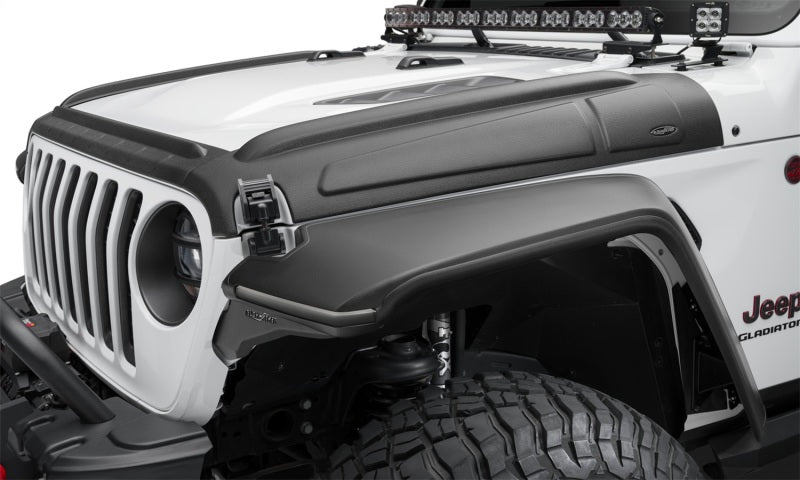 Bushwacker Body Armor & Rock Rails Bushwacker 18-22 Jeep Wrangler 2/4dr / 20-22 Jeep Gladiator Trail Armor Hood Armor (3pc) - Tex. Blk