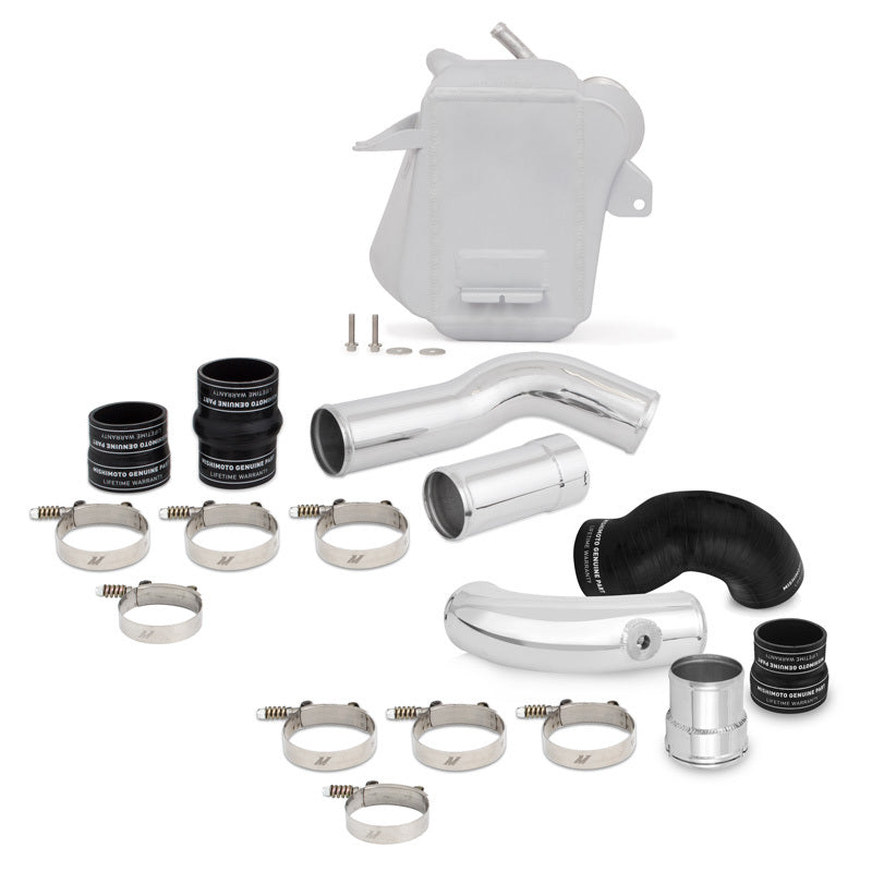 Mishimoto Intercooler Kits Mishimoto 11-16 Ford 6.7L Powerstroke Air-To-Water Intercooler Kit - Wrinkle Silverw/ Polished Pipes