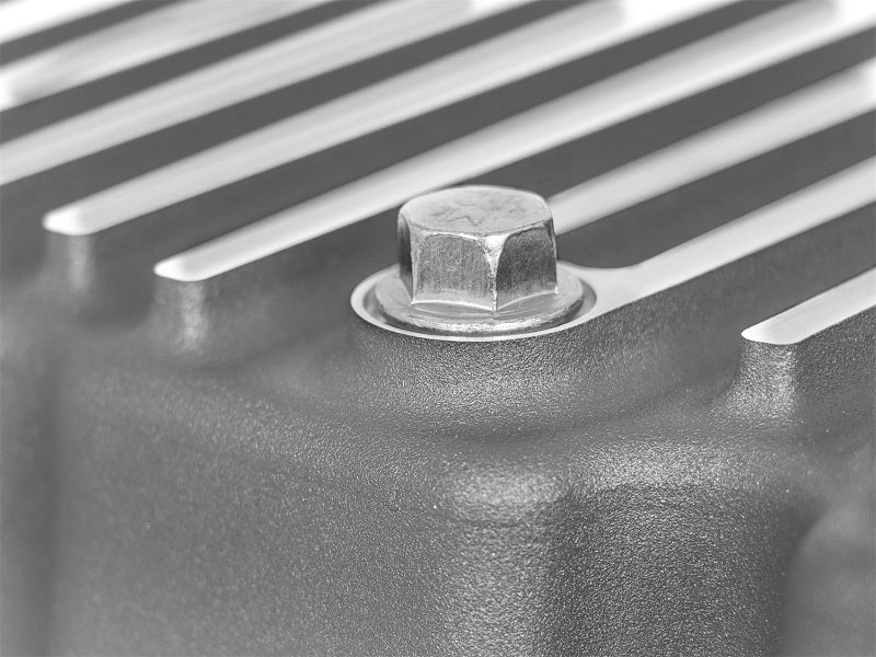 aFe Diff Covers aFe Street Series Engine Oil Pan Raw w/ Machined Fins; 11-17 Ford Powerstroke V8-6.7L (td)