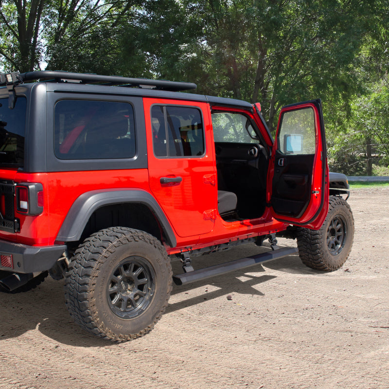 Go Rhino Running Boards Go Rhino 18-23 Jeep Wrangler 4dr E-BOARD E1 Electric Running Board Kit (Drilling Req.) - Tex. Blk