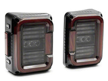 Load image into Gallery viewer, Raxiom Tail Lights Raxiom 07-18 Jeep Wrangler JK Axial Series LED Halo Tail Lights- Black Housing (Dark Smoked Lens)