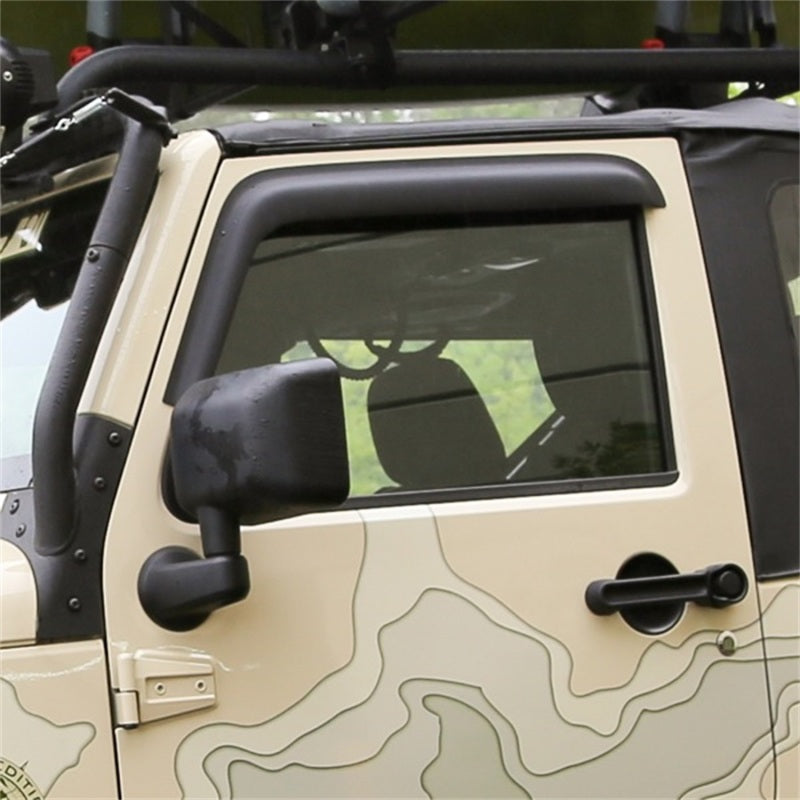 Rugged Ridge Wind Deflectors Rugged Ridge Window Visors Matte Black 07-18 2-Door Jeep Wrangler