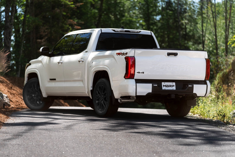 MBRP Catback MBRP 2022 Toyota Tundra 3.5L Dual Cat-back 4in Single Side Exit Rolled Tip - Aluminized Steel