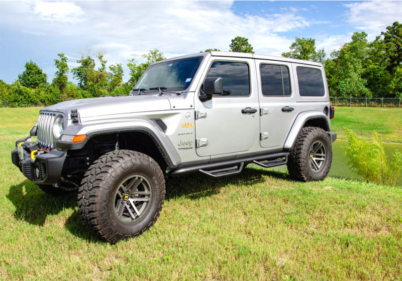 N-Fab Side Steps N-Fab Podium LG 2019 Jeep Wrangler JT 4DR Truck - Full Length - Tex. Black - 3in