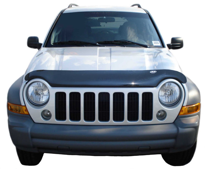 AVS Stone/Bug Deflectors AVS 02-07 Jeep Liberty (Excl. Renegade Model) High Profile Bugflector II Hood Shield - Smoke