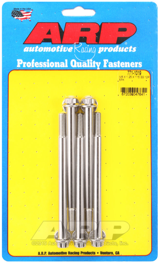 ARP Hardware Kits - Other ARP M8 x 1.25 x 115 12pt Stainless Steel Bolts (5/pkg)