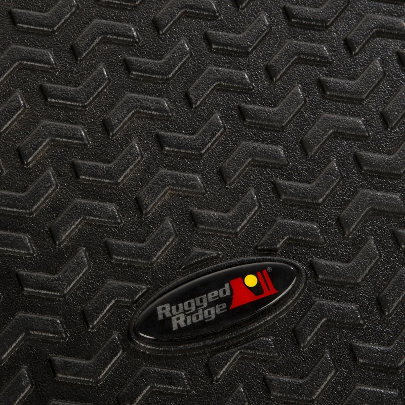 Rugged Ridge Floor Mats - Rubber Rugged Ridge Floor Liner Cargo Black 18-21 Jeep Wrangler JL 4 Dr (Excl. 4XE Models)