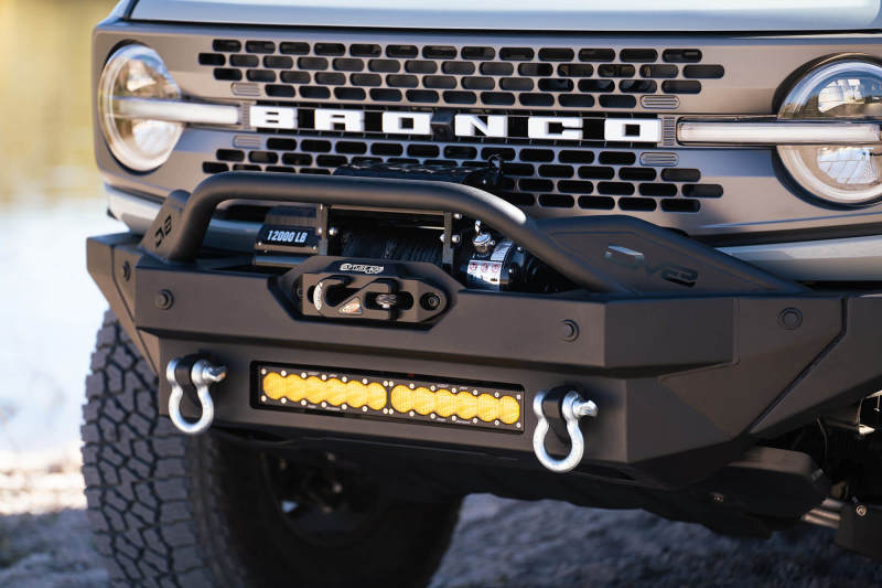 DV8 Offroad Bumpers - Steel DV8 Offroad 2021+ Ford Bronco Modular Front Bumper Winch Capable w/ Auxiliary Light Mounts