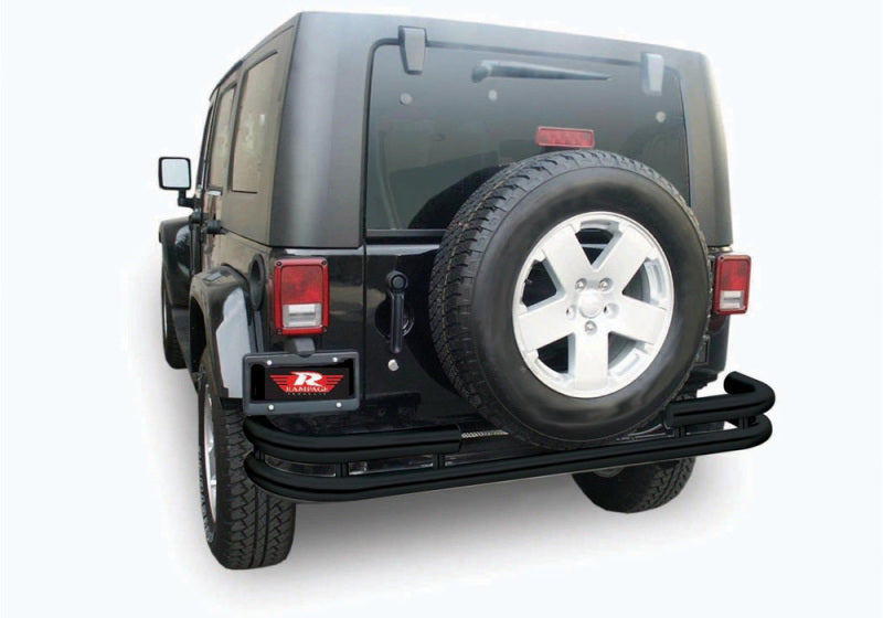 Rampage Bumpers - Steel Rampage 2007-2018 Jeep Wrangler(JK) Double Tube Rear Bumper - Black