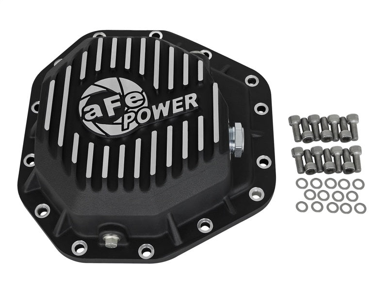 aFe Diff Covers aFe Power Pro Ser Rear Diff Cover Black w/Mach Fins 2017 Ford Diesel Trucks V8-6.7L(td) Dana M275-14
