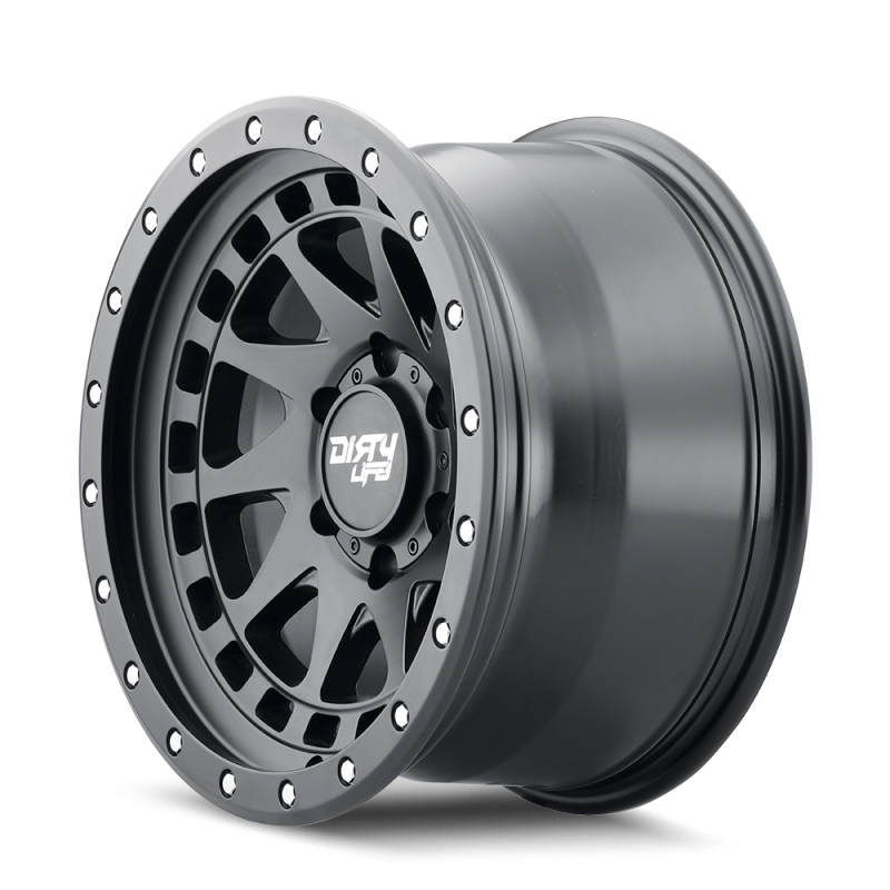 Dirty Life Wheels - Cast Dirty Life 9311 Enigma Pro 17x9/6x139.7 BP/-12mm Offset/106mm Hub Matte Black Wheel - Beadlock