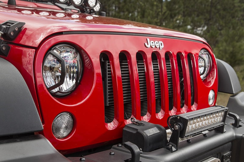 Rugged Ridge Light Covers and Guards Rugged Ridge 07-18 Jeep Wrangler JK/JKU Textured Black Elite Headlight Euro Guards